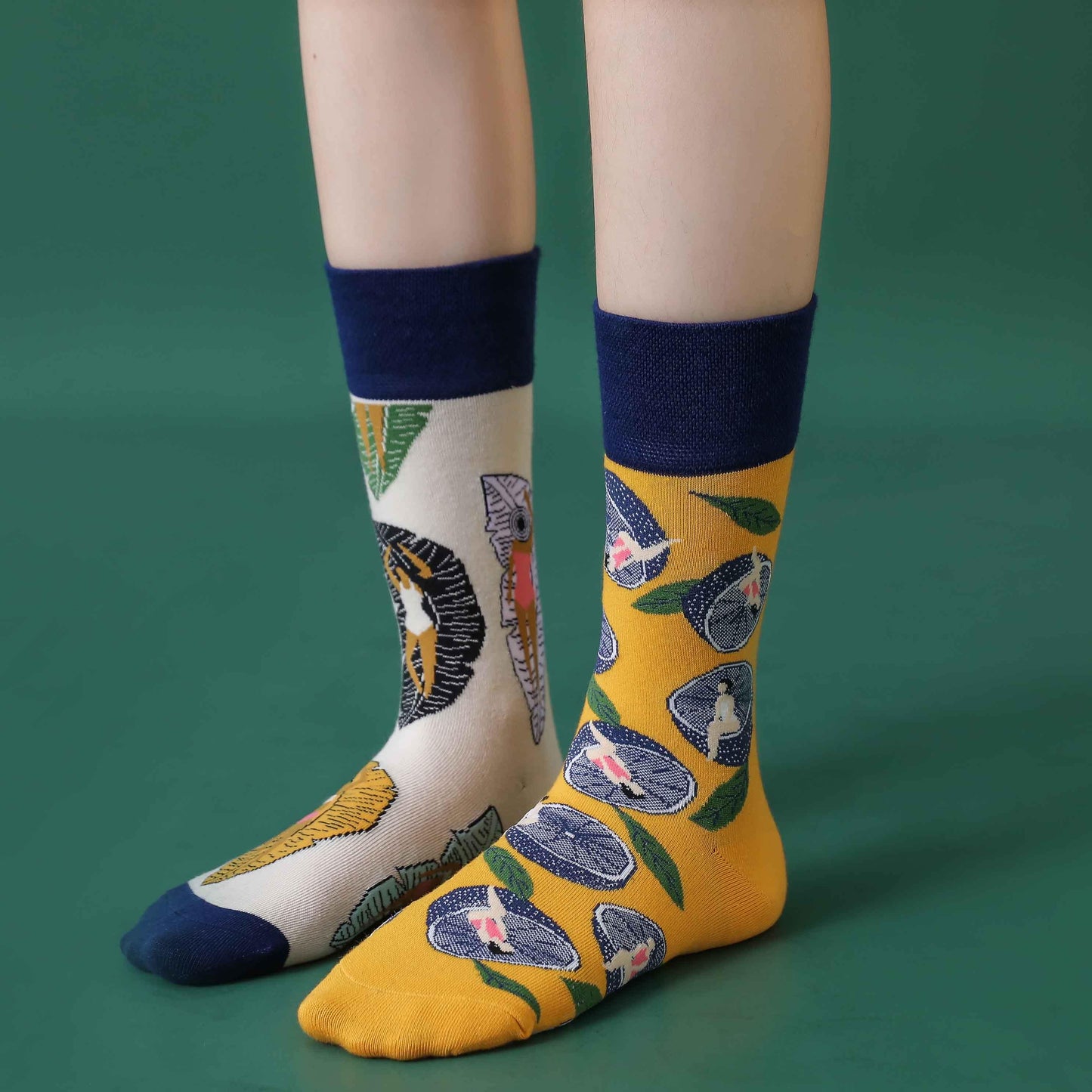 Fruit Print Novelty Socks - Lemon - IVYPHANT