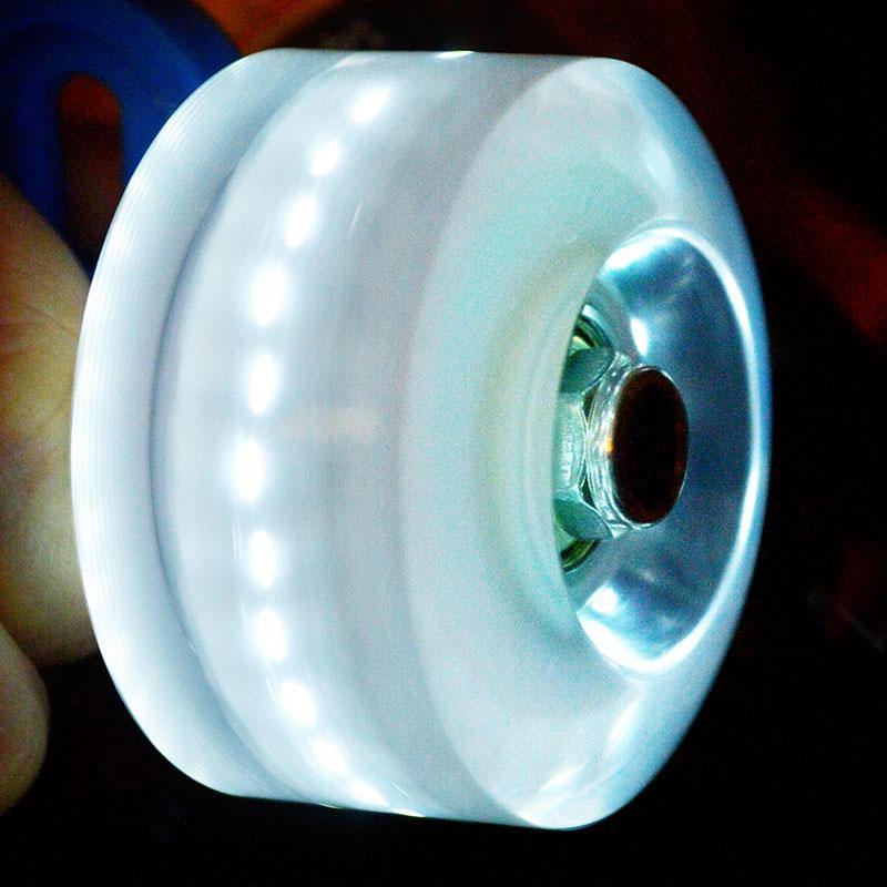 4 Pack Luminous Skate Wheels 85A with Bearings - White - IVYPHANT