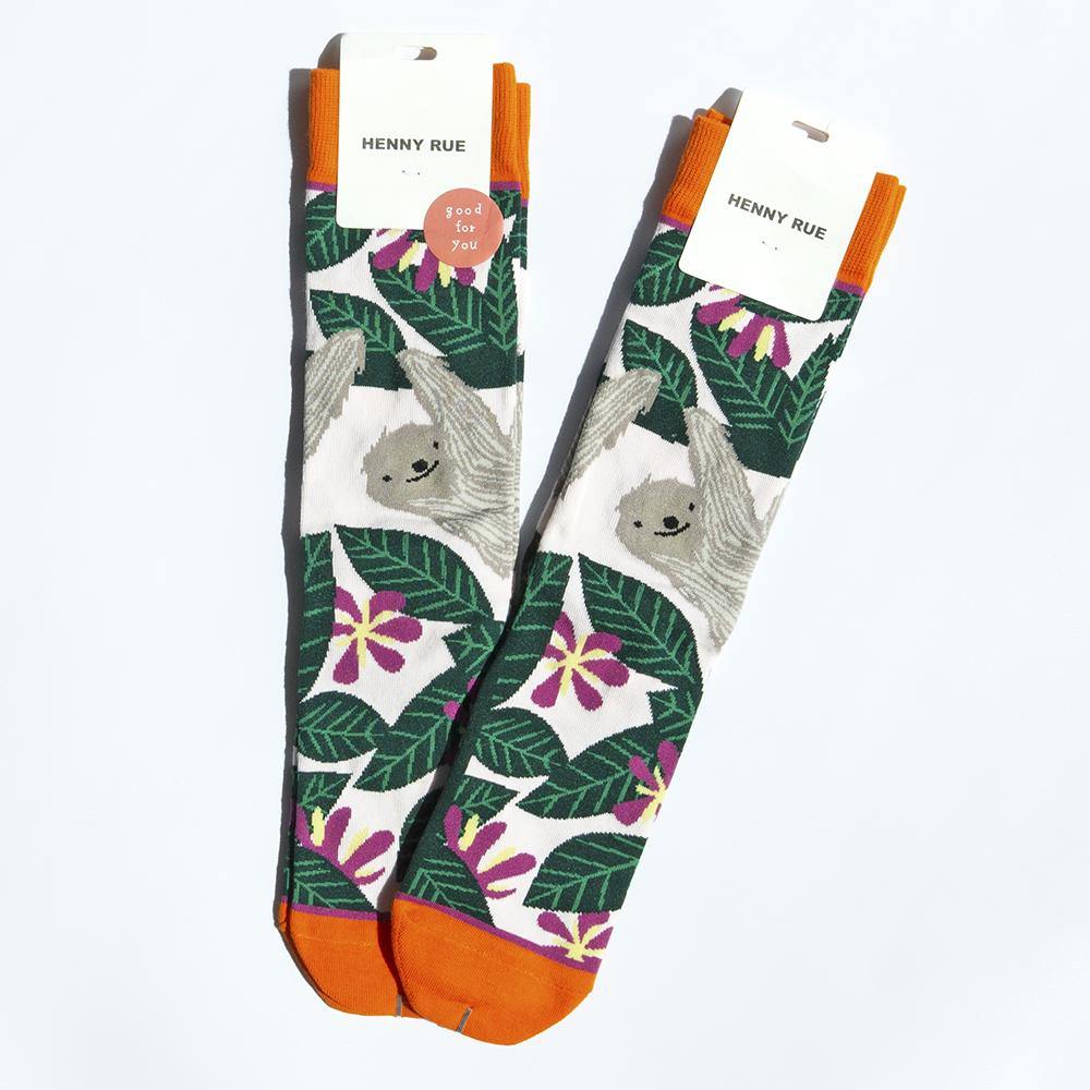Animal Print Novelty Socks - Sloth - IVYPHANT