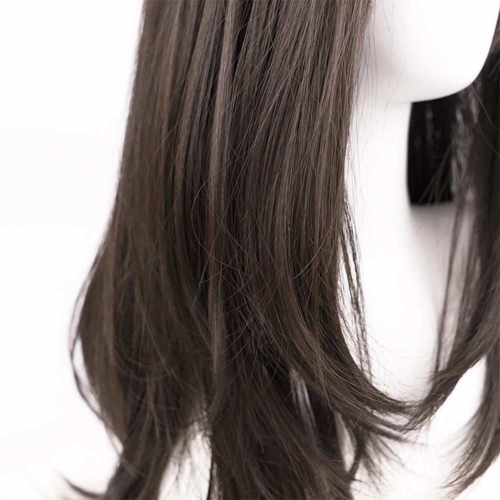 Long Straight Wig with Bangs - Dark Brown - IVYPHANT