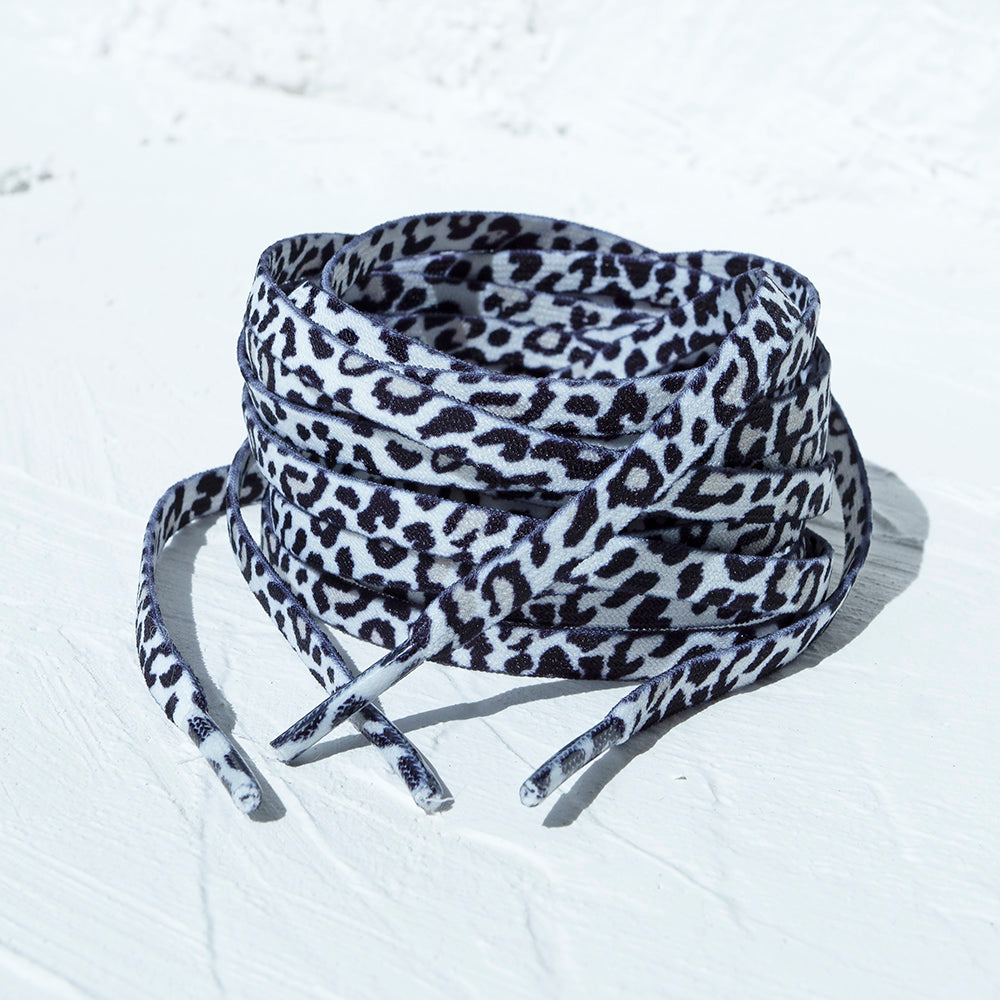 White Leopard Print Skate Laces - IVYPHANT