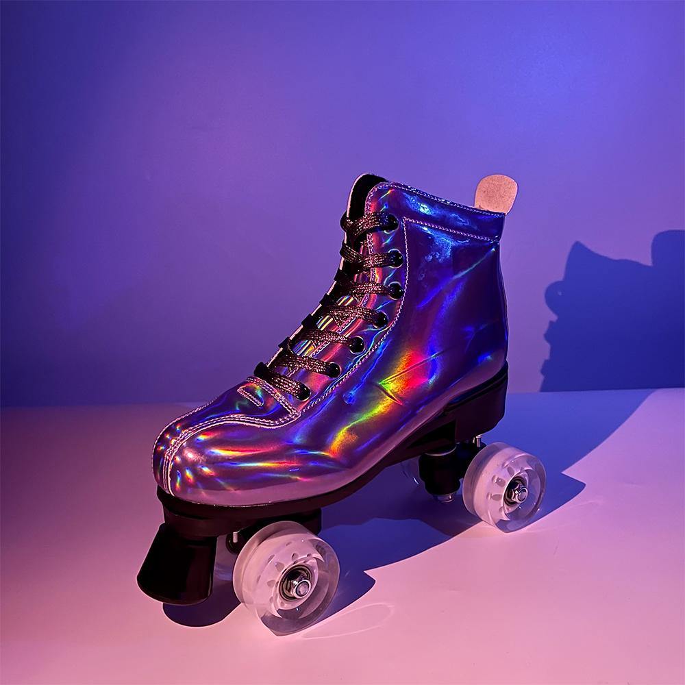 Unisex Classic Boot Styles Adult Holographic Roller Skates - IVYPHANT