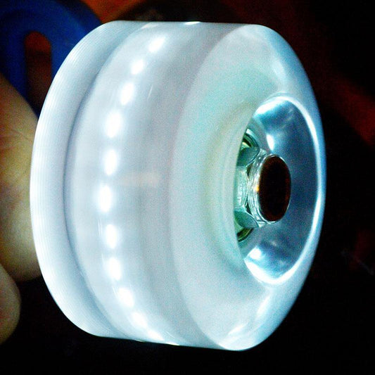 4 Pack Luminous Skate Wheels 85A with Bearings - White - IVYPHANT