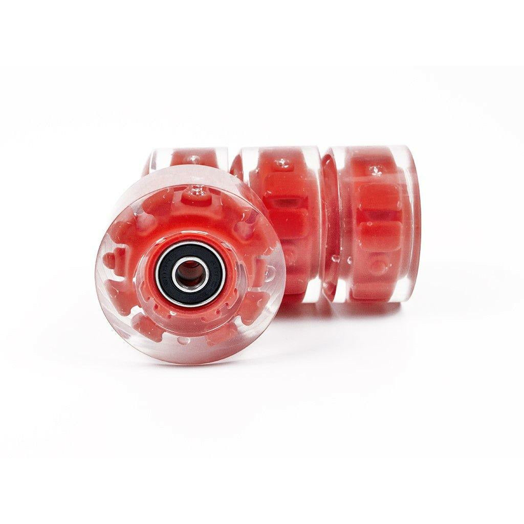 4 Pack Luminous Skate Wheels 85A with Bearings - Red - IVYPHANT