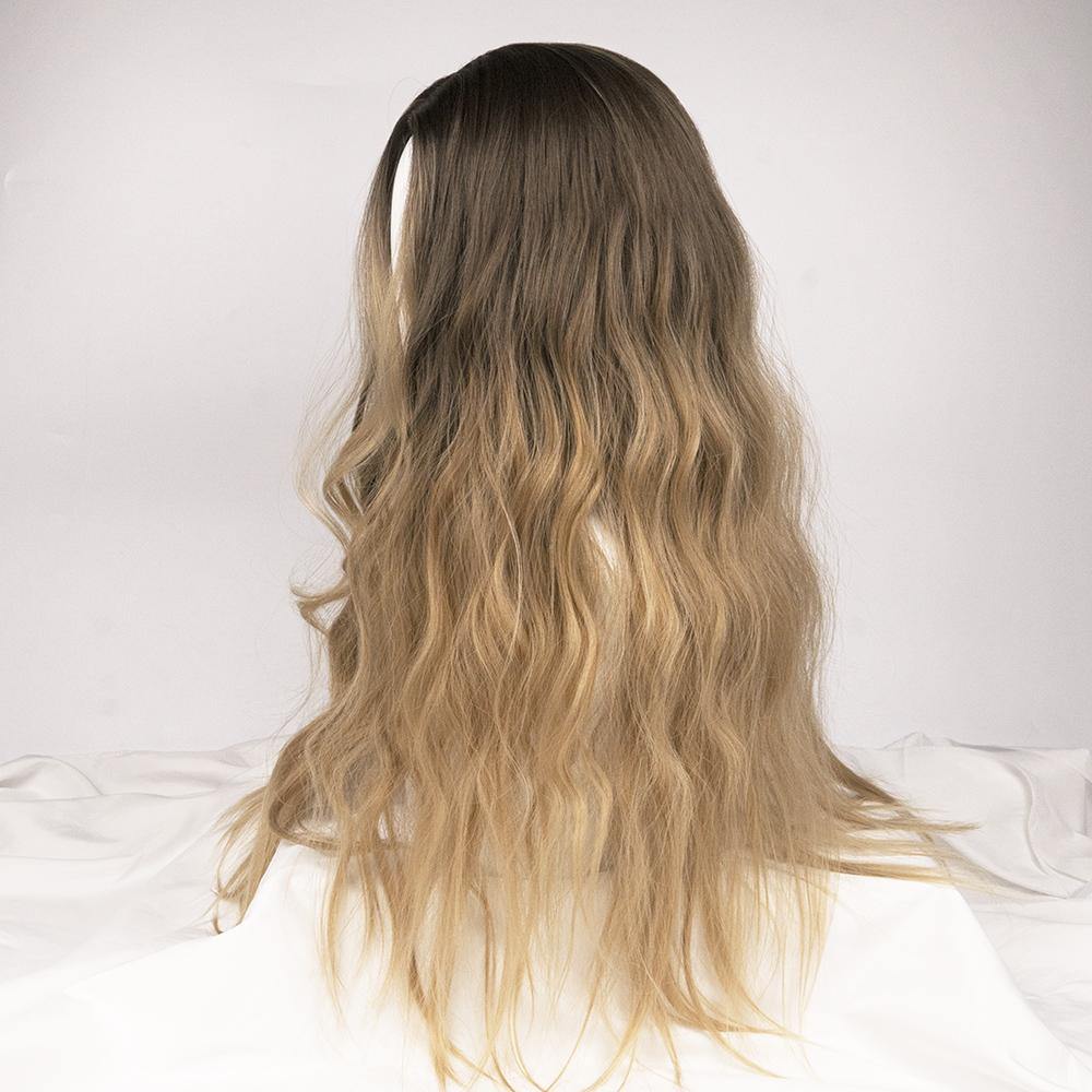 Ombre Brown to Blonde Long Beach Waves Wig - IVYPHANT