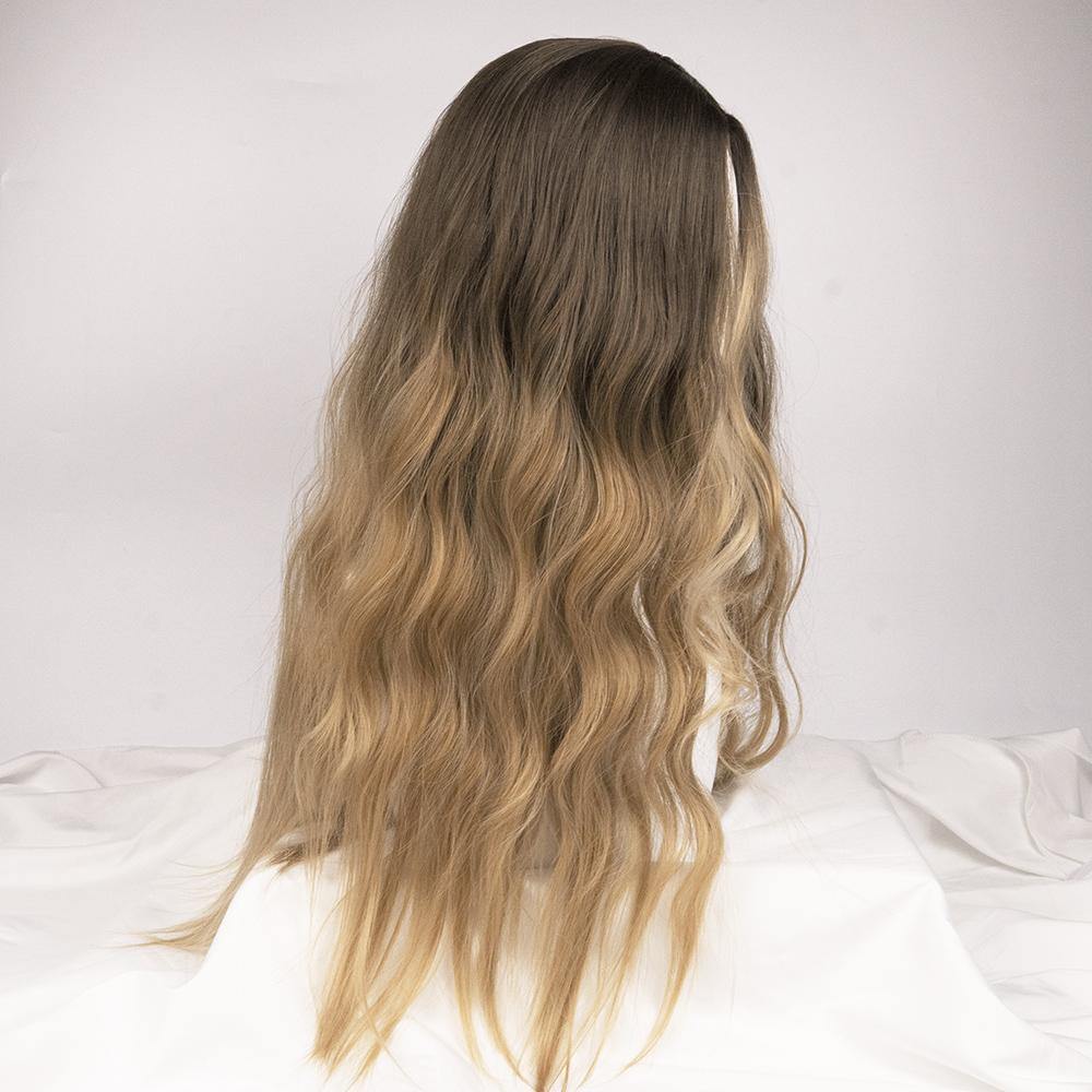 Ombre Brown to Blonde Long Beach Waves Wig - IVYPHANT