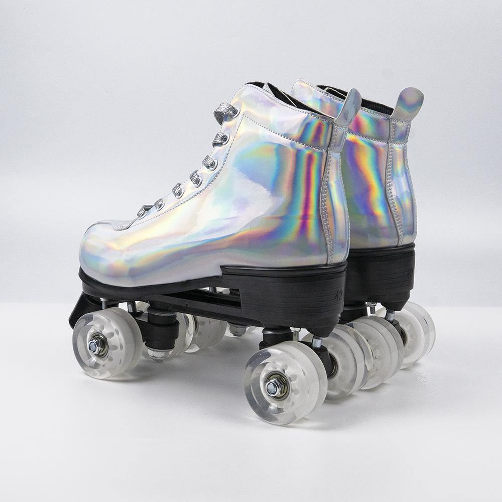 Unisex Classic Boot Styles Adult Holographic Roller Skates - IVYPHANT