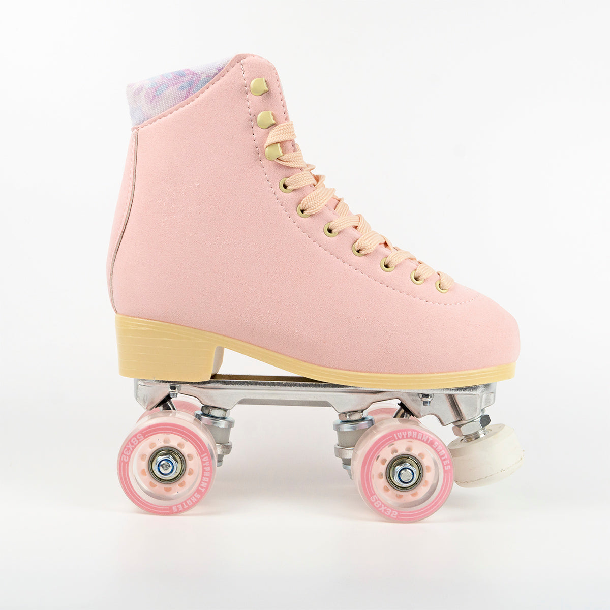 IVYPHANT Pink Floral Suede Roller Skates - IVYPHANT