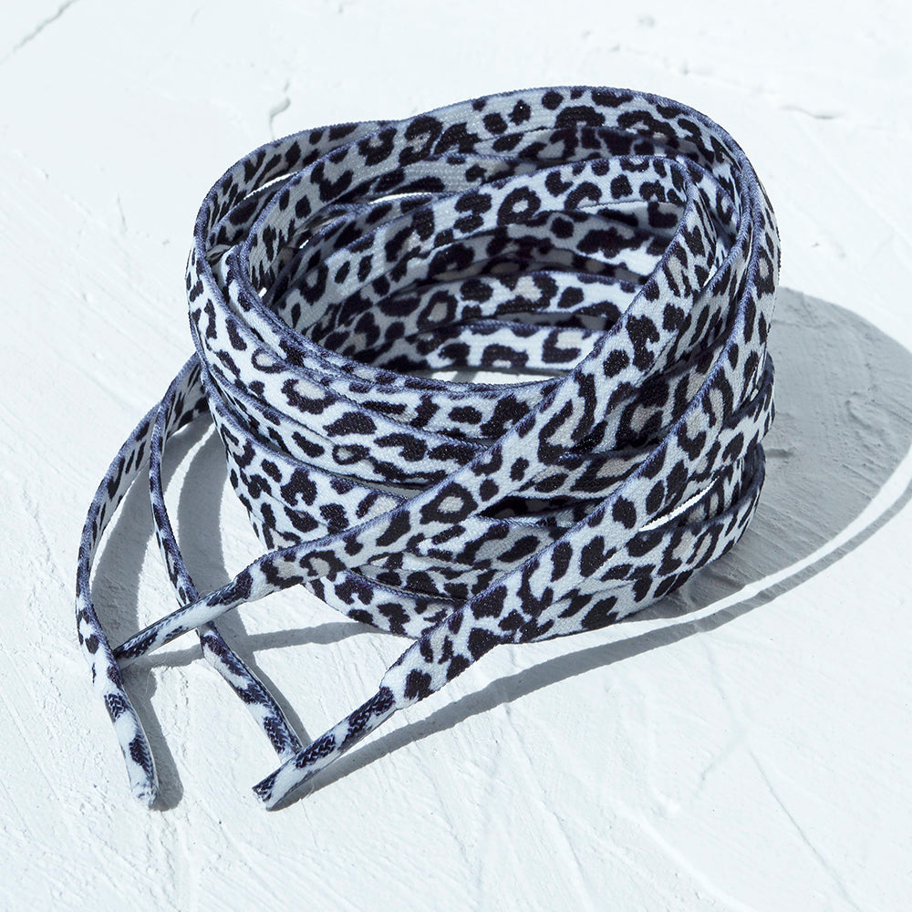 White Leopard Print Skate Laces - IVYPHANT