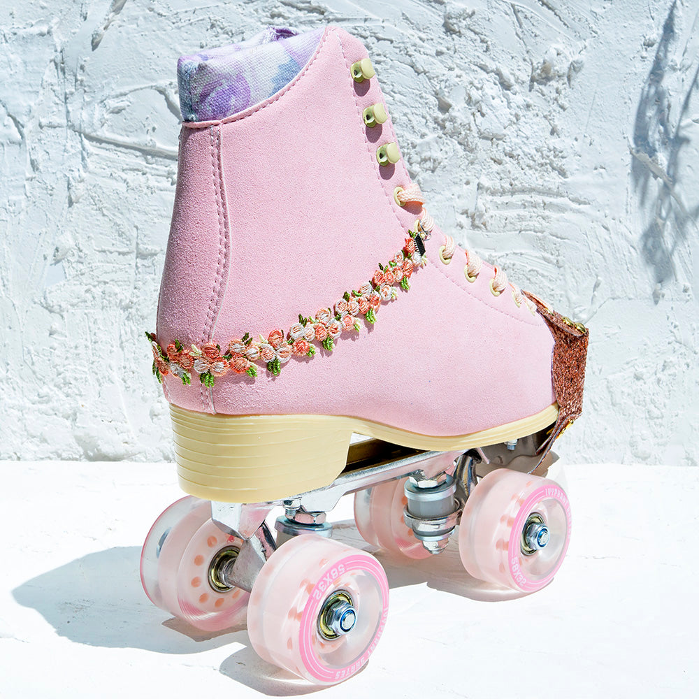 Roses Embroidery Roller Skate Chain Skate Anklet - Pink - IVYPHANT