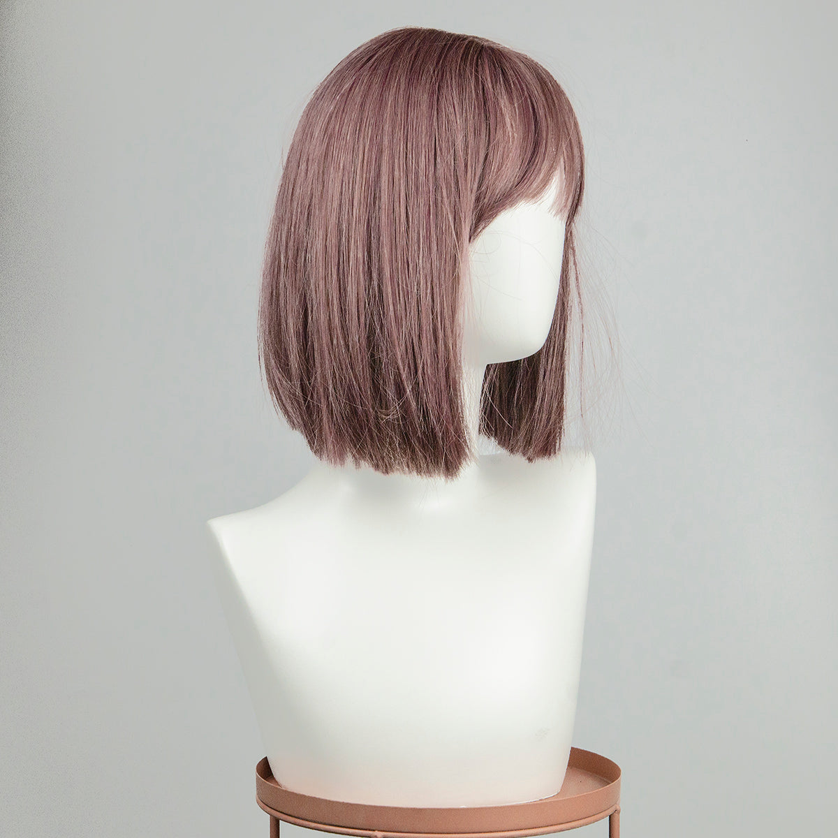 Rose Chestnut Pink Short Bob Fringe Wig - IVYPHANT