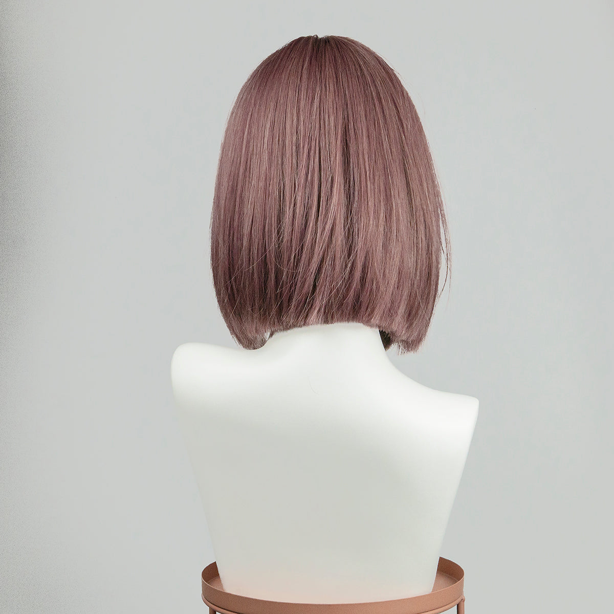 Rose Chestnut Pink Short Bob Fringe Wig - IVYPHANT