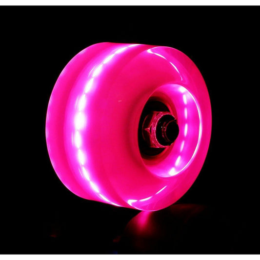 4 Pack Luminous Skate Wheels 85A with Bearings - Pink - IVYPHANT
