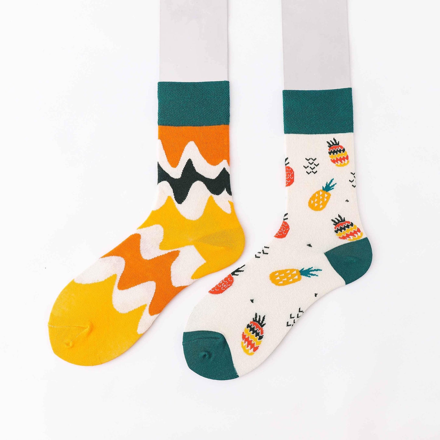 Fruit Print Novelty Socks - Pineapple - IVYPHANT