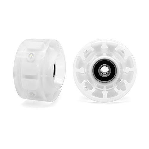 4 Pack Luminous Skate Wheels 85A with Bearings - White - IVYPHANT